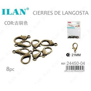 Chiusure a Moschettone Ilan 21mm Bronzo Anticato 8 Pezzi Componenti per Gioielli - Product Image 3