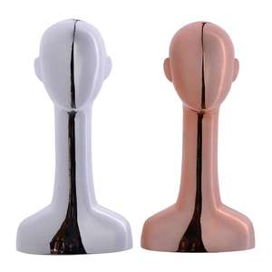 Galvaniseren Goud En Zilver Model Hoofd Lens Mal Hoed Model Prop Plastic Simulatie Nep Hoofd Pruik Stand Model Hoofddeksels Display - Product Image 5