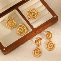 Ins Internet célébrité femmes élégantes haut de gamme en acier inoxydable spirale boucles d'oreilles moustique encens plaque Fine pendentif colliers