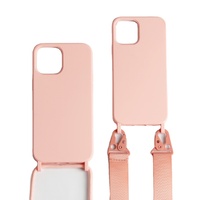 Étui pour téléphone portable en silicone avec cordon détachable multicolore avec collier