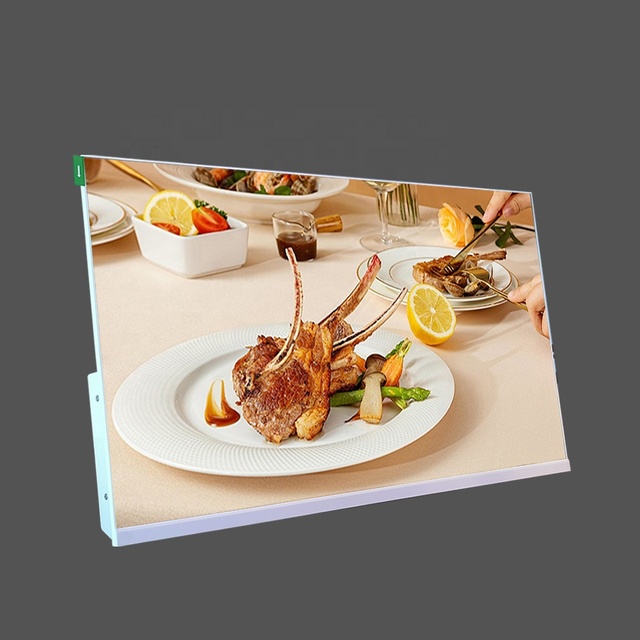 Restaurant Coffee Shop LED Display Advertising Ultra Thin Light Box Shopping Mall Use Lcd Menu Screen