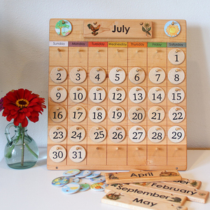 Amazon es mejor-venta 2020 Casa de calendario-Calendario de madera calendario permanente <span class=keywords><strong>mapa</strong></span> del <span class=keywords><strong>tiempo</strong></span>-Waldorf Montessori de c - Product Image 3