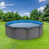 STARMATRIX SP7312B/BW Durchmesser 7,3m Kinder-Rundpool mit Stahlwand Oberirdischer Schwimmbecken