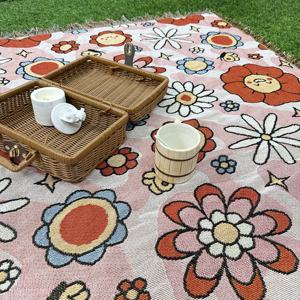 Fabriek Groothandel Hoge Kwaliteit Vlinder Ontwerp Picknick Geweven Deken - Product Image 5