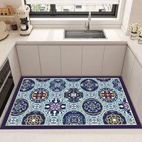 Tapis de cuisine anti-fatigue rembourré et tapis de sol antidérapant écologique fabriqué à la machine avec impression de couleurs personnalisables