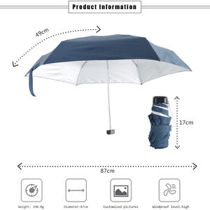 Paraguas Plegable Ultra Compacto de 5 Pliegues, Tamaño de Bolsillo, Portátil, para Viajes, Protección Solar y contra la Lluvia - Product Image 3
