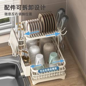 ชั้นวางจานในครัวแบบกำหนดเองได้ พร้อมถาดรองน้ำหยดแห้งเร็ว ชั้นวางแบบตาข่ายสี่เหลี่ยม ภาชนะใส่เครื่องปรุงรส สไตล์แลนด์มาร์ค - Product Image 5