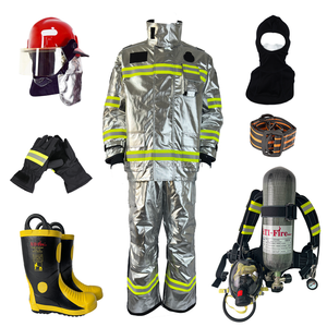 Tenue de <span class=keywords><strong>pompier</strong></span> en aluminium EN469 avec <span class=keywords><strong>casque</strong></span> NOMEX, ensemble EPI en aramide, fourniture en gros d'usine chinoise, équipement uniforme de <span class=keywords><strong>pompier</strong></span> - Product Image 3