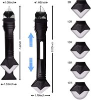Kit d'outils de finition de calfeutrage en acier inoxydable 3 en 1 avec grattoir à mastic en silicone pour le calfeutrage du coulis