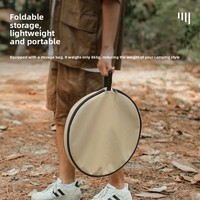 Table ronde de camping légère à hauteur réglable ; Table à thé pliable portable à trois pieds et support – Mobilier d'extérieur