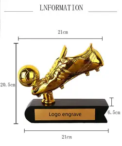Hot Sell World High Quality the Golden Boots Goalkeeper Soccer Football Trophy for Sports Event