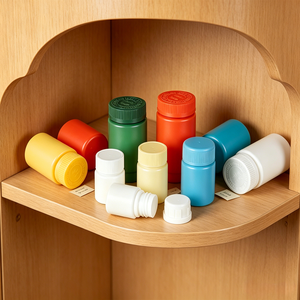 ขวดพลาสติก HDPE สีพาสเทลหลายขนาด ฝาเกลียวแบบป้องกันเด็ก ภาชนะเปล่าสำหรับวิตามิน แคปซูล เม็ดยา อาหารเสริม - Product Image 5