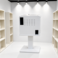 Photobooth portable en métal blanc avec housse pour imprimante photo, compatible appareil photo, idéal pour mariages et fêtes