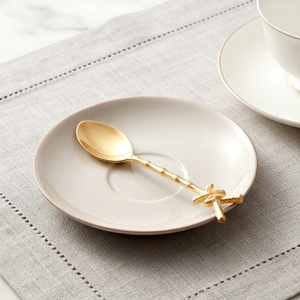 Elegant Golden Tea Spoon With <b>Bamboo</b> Handle Design Rust Resistant For Wedding Tableware <b>Sets</b> And Home Use - Product Image 1