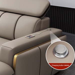 Sofa Kulit Asli Hemat Ruang, Sofa Bed Lipat Multifungsi, Set Sofa Ruang Tamu, Furnitur Kulit - Product Image 5