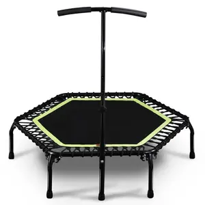 Bilink 48 pouces pliable intérieur maison et Gym adulte sans ressort fitness petit exercice rebondeur trampoline avec T-bar