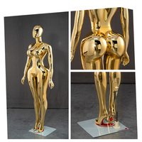 Übergroße Chrom-Ganzkörper-Schneiderpuppe für Damen mit Großer Oberweite und Hüfte, Kurvige Stehende Pose für Schaufenster-Display in Modeboutiquen