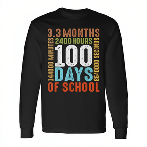 Camiseta de manga larga para niños, unisex, con cuello redondo, para el regreso a la escuela, celebración de graduación, 100 días de escuela - Product Image 2
