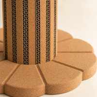 Rascador para Gatos con Base de Corcho Lotus, Superficie Corrugada, 260 mm X 320 mm, Juguete Natural para Rascar para Gatos de Interior