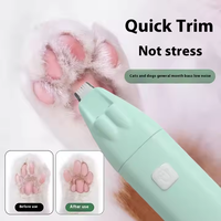2-en-1 Pet Nail Grinder & Paw Hair Trimmer Kit-Lumière LED, moteur silencieux et charge de type C