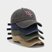 Gorra de Béisbol de Algodón sin Estructura con Logotipo Bordado, Estilo Vintage Desgastado y Lavado Ácido, Tipo Dad Hat, Venta al por Mayor