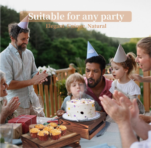 4 supports à gâteaux modernes et simples avec mini-panneaux, caisses en bois écologiques, réutilisables et résistantes à la chaleur pour la décoration de fête, 4 tailles - Product Image 6