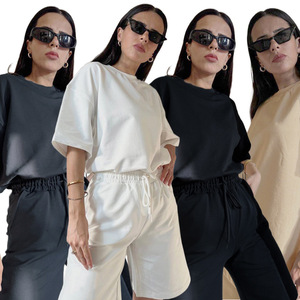 Conjunto de Dos Piezas para <span class=keywords><strong>Mujer</strong></span> JAC22 B104, Cuello Redondo, Manga Corta, Estilo Versátil y Holgado - Product Image 2