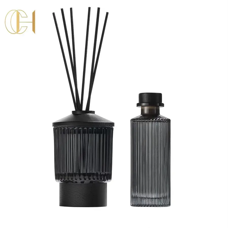 C & H Home Fragrance parfum dubai Flacon diffuseur d'arôme de roseau noir avec bâton et liquide de parfum Set avec boîte cadeau personnalisée