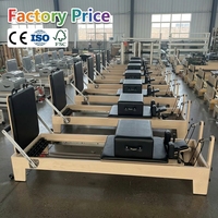 Machine de Pilates Reformer Durable, Réglable et Portable, Équipement de Fitness et Yoga, OEM, Reformer Pilates Commercial en Chêne, 400lbs, pour Studio