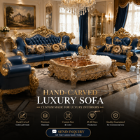 Luxus-Sofagarnitur Wohnzimmermöbel Handgeschnitzte Europäische Vergoldete Couch für Hotel Villa Palast Individuelle Farben