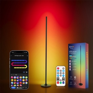 Modern Remote Control RGB Corner LED Aluminum PVC Floor Lamp Smart Home <b>Indoor</b> Use Ambient <b>Light</b> with APP Control - Product Image 2