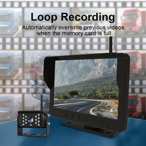 กล้องมองหลังแบบไร้สาย4CH DVR ไร้สาย IR HD แบบแยกสอง/สี่ส่วนมองหลังรถบรรทุกมองถอยหลังระบบตรวจสอบการ YB-X21แบบไร้สาย - Product Image 4