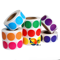 Étiquettes thermiques colorées 50 mm, étiquettes thermiques circulaires personnalisées, impression couleur, étiquettes thermiques rondes colorées