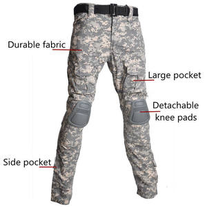 Tactical <strong>Camouflage</strong> Uniform Clothes Suit Combat Shirt + <strong>Cargo</strong> <strong>Pants</strong> With Knee Pads - Product Image 6