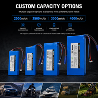Batería de polímero de litio de alta tasa de descarga 40C S1P de 14.8V 2000mAh 2500mAh 3000mAh 4000mAh para arranque de emergencia de coche