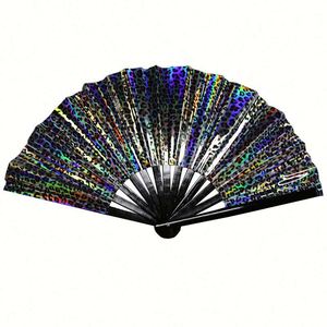 Large Hand Fan Custom Black Big Size Wholesale Bamboo Printed Hand Fan - Product Image 5