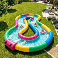 Piscine flottante gonflable en PVC de forme personnalisée pour rivière, idéale pour le divertissement commercial, capacité 100-500 kg, 5-10 passagers