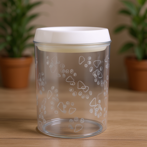 Recipiente para Comida y Snacks, Plástico, 1.5L, Blanco, Tazón para Mascotas - Product Image 3