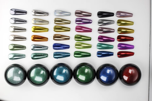 Poudre à ongles effet miroir chromé, pigment mica, poudre magique effet miroir pour nail art en gel acrylique - Product Image 2