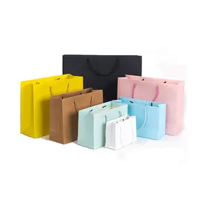 Sacos de cartão para compras, logotipo personalizado impresso pequeno branco grande bolsa de cartão para compras com alça
