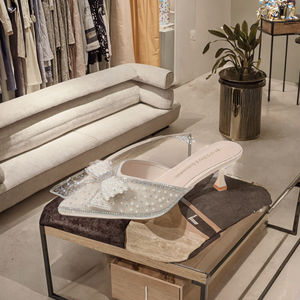 Plus Size New Fashion Women's Summer Wedding Shoes Rhinestone Bowknot <b>High</b> <b>Heel</b> Chunky <b>Heel</b> Breathable Outdoor Luxury Slippers - Product Image 3