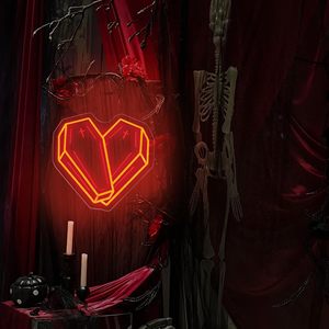 Letrero de Neón Rojo con Forma de Ataúd y Corazón de Neonawall para Propietarios de Galerías y Estudios de Tatuajes, Regulable, para Decoración de Paredes de Galerías y Estudios - Product Image 5