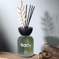 Bouteille en verre vide de forme ronde avec logo personnalisé de luxe 100ml 150ml 200ml diffuseur de roseau givré avec emballage cadeau