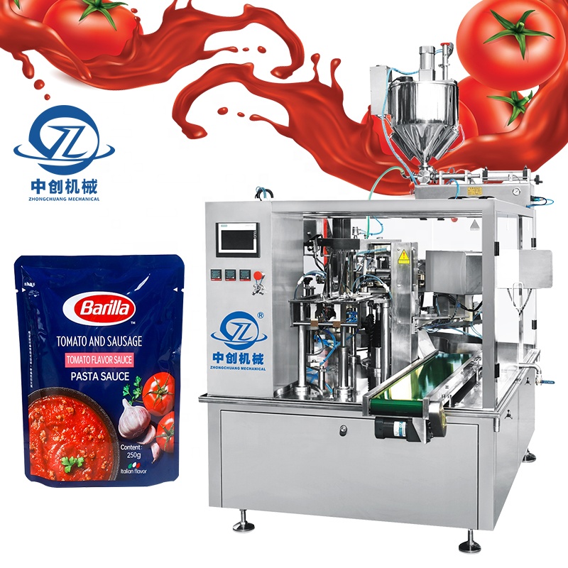 Automatic Water Honey Filling Yogurt Rotary Packaging Fruit Juice Ketchup Pouch Liquid Sealing Packing Machine