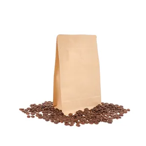 定制食品包装250克500克咖啡豆袋，顶部平底袋上有阀门和丁字拉链