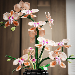 Nuovo <span class=keywords><strong>Design</strong></span> 866 pezzi orchidea <span class=keywords><strong>Puzzle</strong></span> mattoncini assemblati blocchi da costruzione fiori modello regalo creativo per bambini - Product Image 3