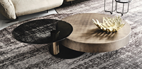Ensemble de table basse en acier inoxydable, style italien, avec verre trempé, combinaison