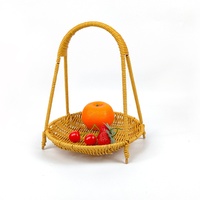 Panier de rangement multi-niveaux en rotin PP tressé, fait main, écologique, pour cuisine, plateau à fruits et snacks, idéal pour cérémonie du thé et bonbons