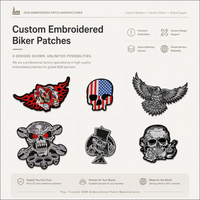Patch brodé thermocollant ou à coudre avec support Velcro, vente en gros pour vêtements, vestes et gilets