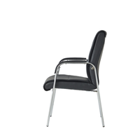 Fauteuil de direction moderne en cuir PU avec accoudoirs et base pivotante en acier pour bureaux, salles d'attente, conférences et réunions (vente en gros)
